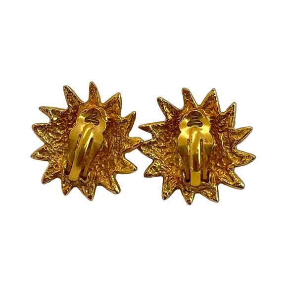 Chanel Vintage Sun Lion Clip-On Earrings - Picture 2 of 7